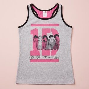 NWT One Direction Tank Top Pink and Gray
